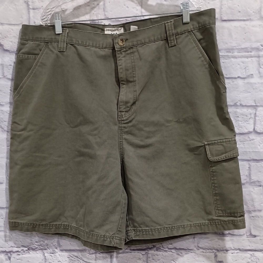 Covington Green Cargo Shorts Relaxed Fit Cotton Blend